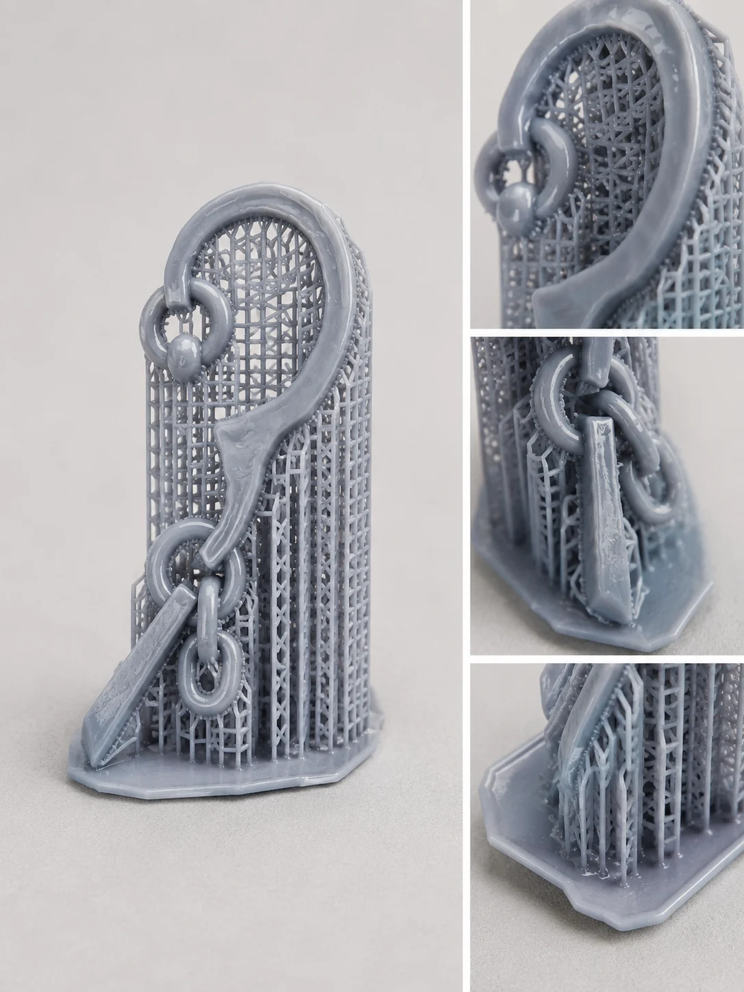 Printed accessory components with manufacturing supports